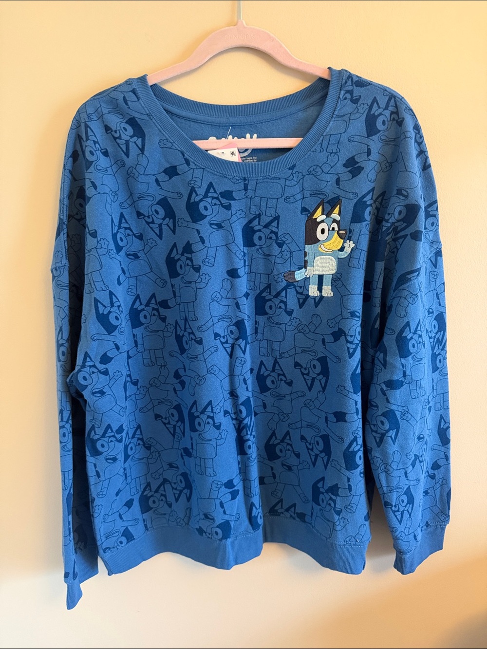 Hybrid Apparel Blue Cartoon Crewneck Sweater
